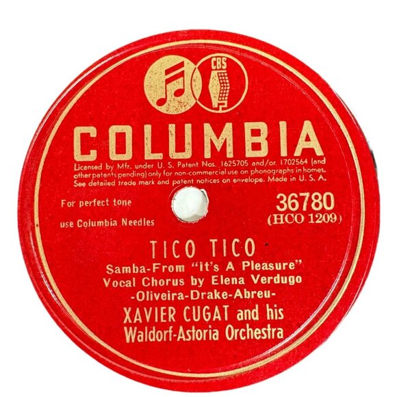 Xavier Cugat Linda Mujer 10in Shellac 78 RPM Columbia 36780 Vintage Record - Picture 4 of 4